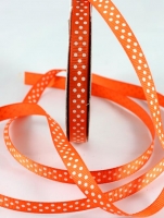 819861 grosgrain ribbon orange dotty white